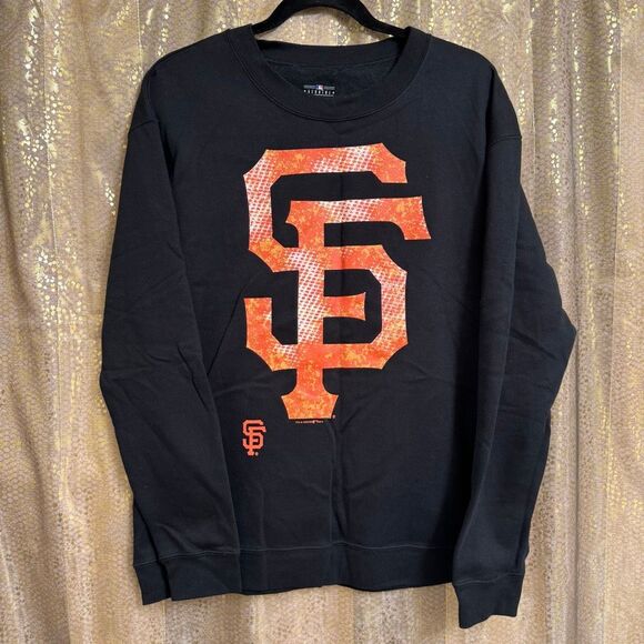 5th & Ocean Black Orange Women's SF MLB Giants Logo Sweatshirt L NWT - Picture 1 of 8